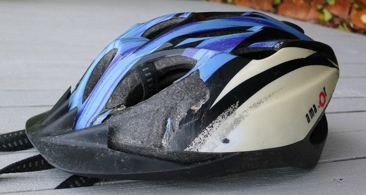 Helmet can become unsafe if dropped on the pavement accidently