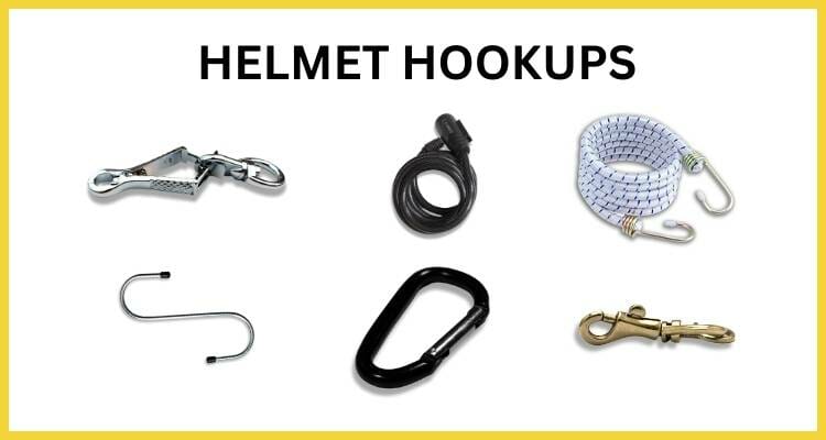 you can use a carabiner or a bungee cord to attach the helmet to the backpack.